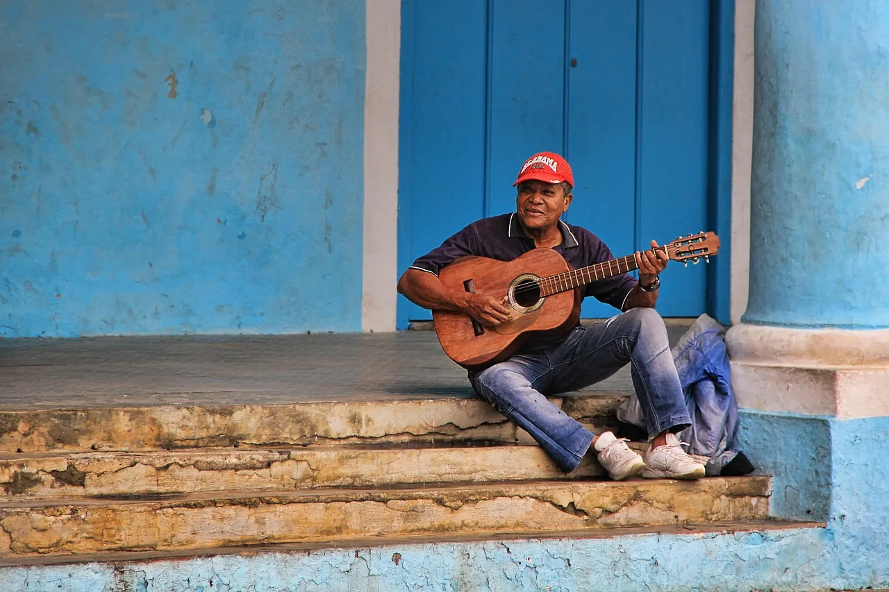 Blues musician playing guitar Blues musician playing guitar