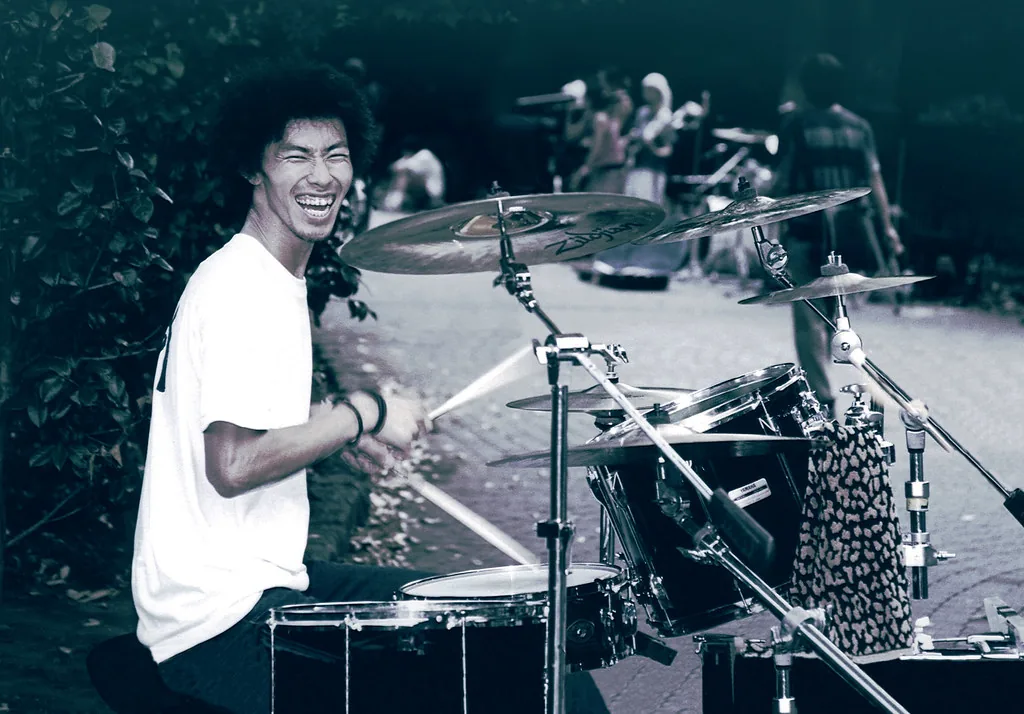 Drummer playing a blues rhythm Drummer playing a blues rhythm