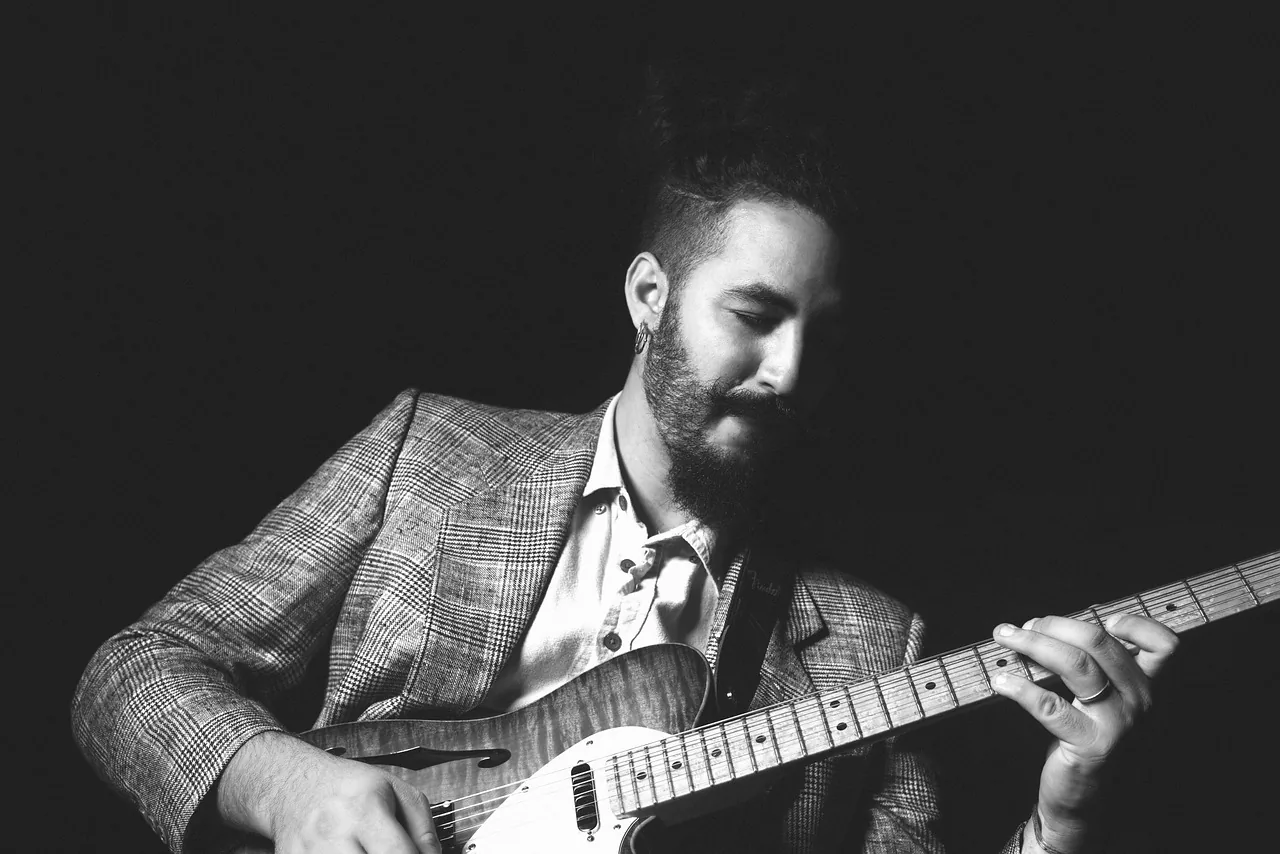 Blues guitarist in concert Blues guitarist in concert