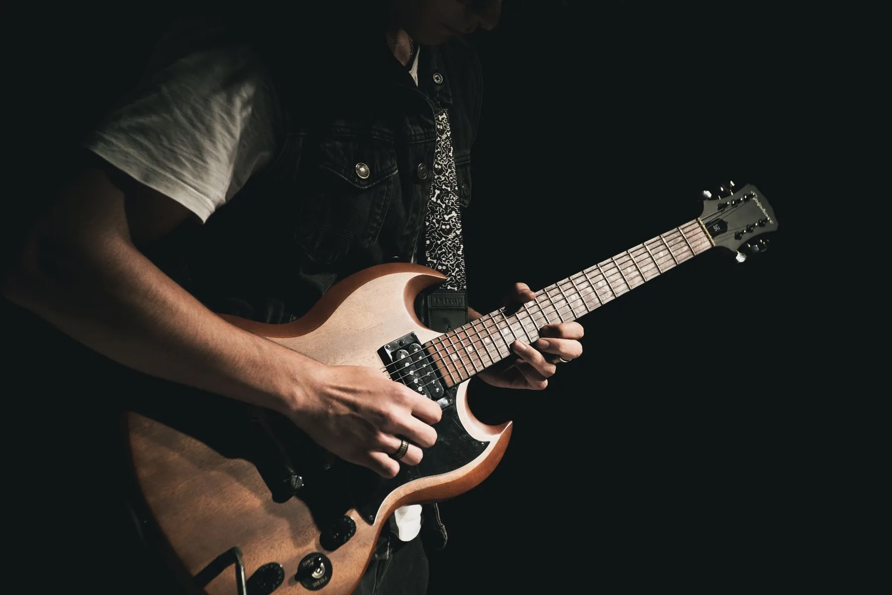 Guitarist playing electric blues