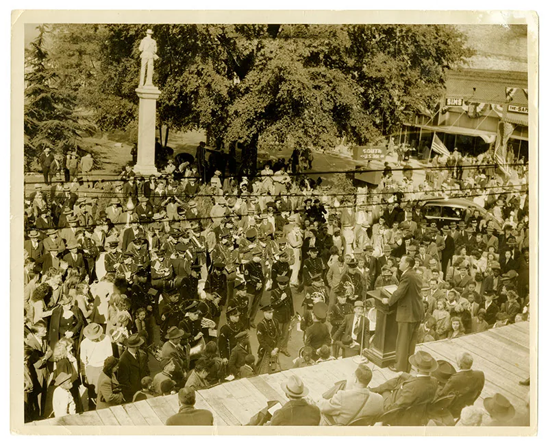 Historic music festival before a crowd
