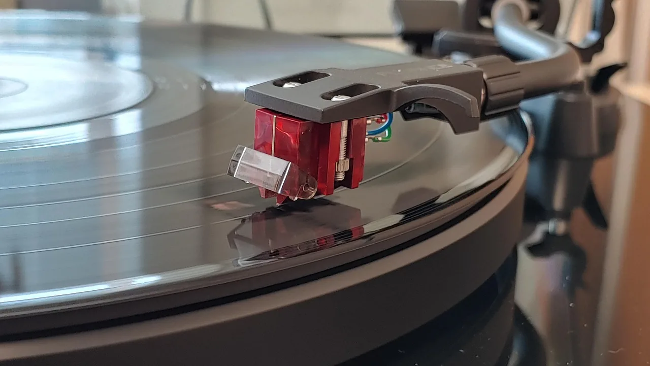 Blues vinyl record on a turntable