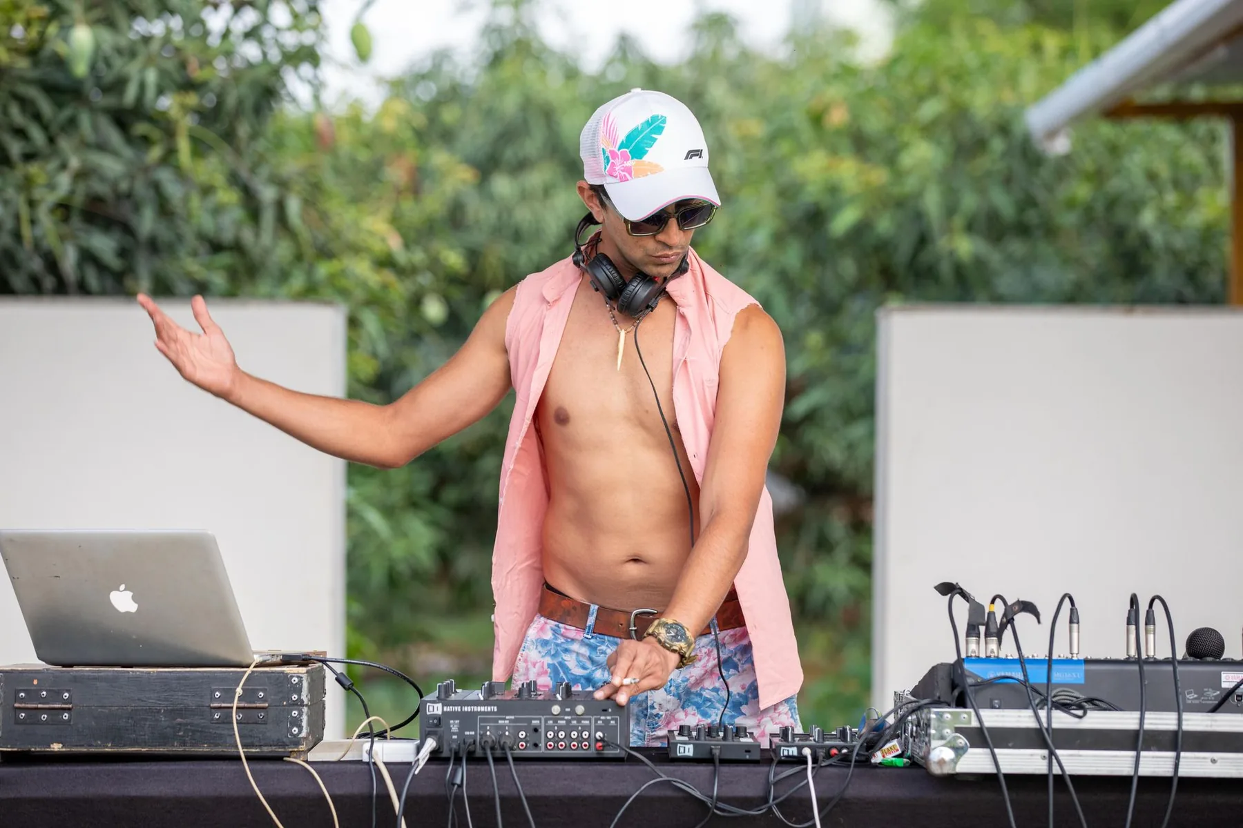 DJ mixing at a party DJ mixing at a party