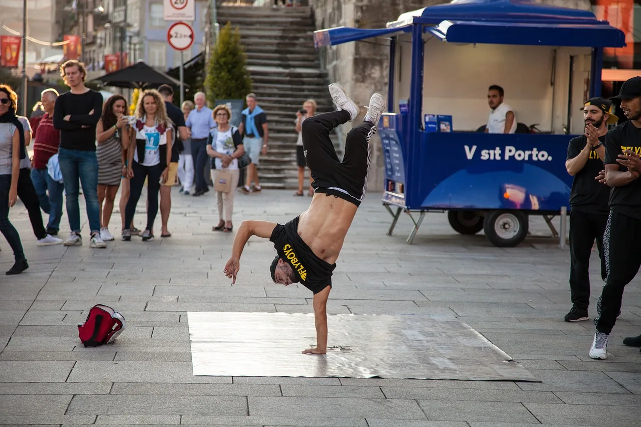Hip-hop breakdancer in the street